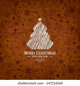 Christmas and New Year. Vector greeting card