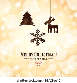 Christmas and New Year. Vector greeting card