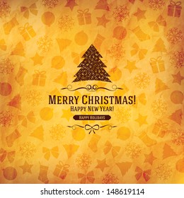 Christmas and New Year. Vector greeting card