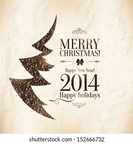 Christmas and New Year. Vector greeting card