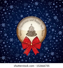 Navidad y Año Nuevo. Tarjeta de felicitación de vectores