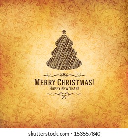 Christmas and New Year. Vector greeting card