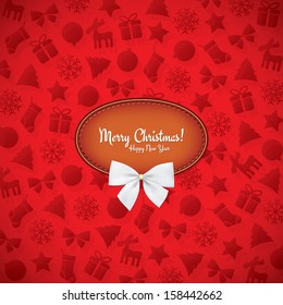 Navidad y Año Nuevo. Tarjeta de felicitación de vectores