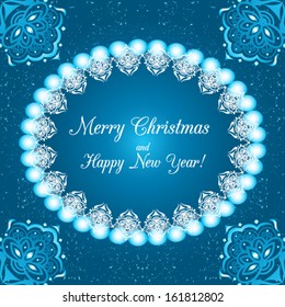 Christmas and New Year Vector greeting card