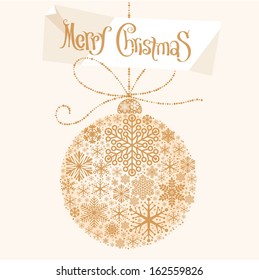 Christmas and new year vector greeting card template.