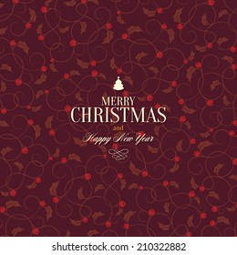Navidad y Año Nuevo. Tarjeta de felicitación de vectores