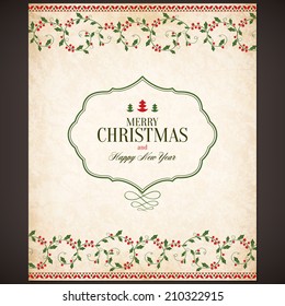 Weihnachten und Neujahr. Vektorgrußkarte