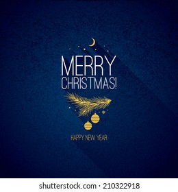 Christmas and New Year. Vector greeting card