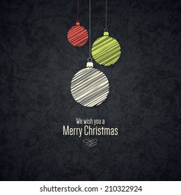 Christmas and New Year. Vector greeting card