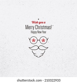 Navidad y Año Nuevo. Tarjeta de felicitación de vectores