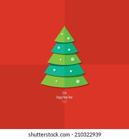 Christmas and New Year. Vector greeting card