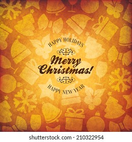 Navidad y Año Nuevo. Tarjeta de felicitación de vectores