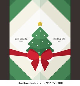 Christmas and New Year. Vector greeting card