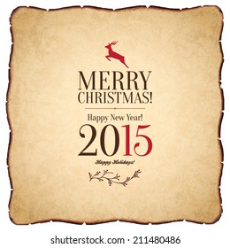 Navidad y Año Nuevo. Tarjeta de felicitación de vectores