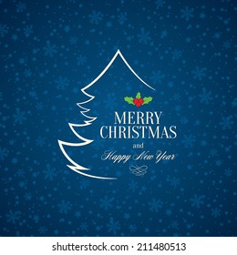 Christmas and New Year. Vector greeting card