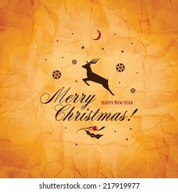 Christmas and New Year. Vector greeting card