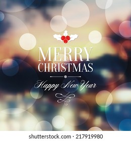 Christmas and New Year. Vector greeting card