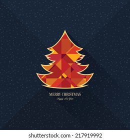 Christmas and New Year. Vector greeting card