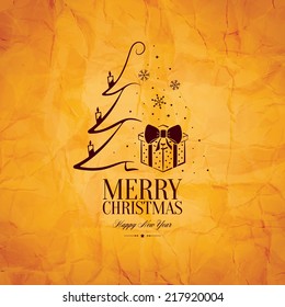 Christmas and New Year. Vector greeting card
