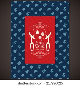 Christmas and New Year. Vector greeting card