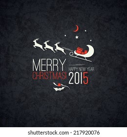 Christmas and New Year. Vector greeting card