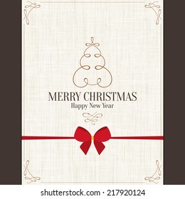 Navidad y Año Nuevo. Tarjeta de felicitación de vectores