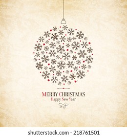 Christmas and New Year. Vector greeting card