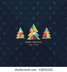 Christmas and New Year. Vector greeting card