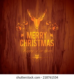 Navidad y Año Nuevo. Tarjeta de felicitación de vectores