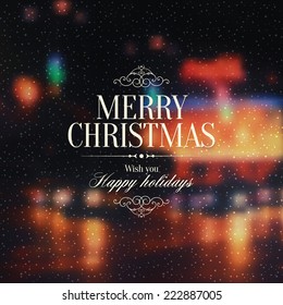 Navidad y Año Nuevo. Tarjeta de felicitación de vectores