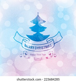 Christmas and New Year. Vector greeting card