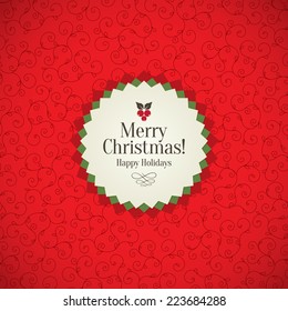 Christmas and New Year. Vector greeting card
