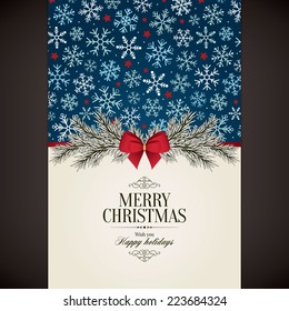 Christmas and New Year. Vector greeting card