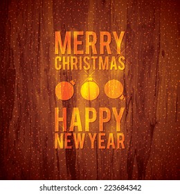 Christmas and New Year. Vector greeting card