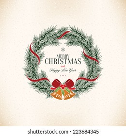 Christmas and New Year. Vector greeting card