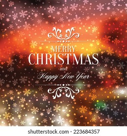 Christmas and New Year. Vector greeting card