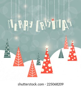 Christmas and New Year vector greeting card. Xmas illustration and design element. Great card, wrapping paper or backdrop. Handlettering invitation. Typography hand drawn unique card design.