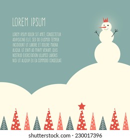 Christmas and New Year vector greeting card. Xmas illustration and design element. Great card, wrapping paper or backdrop. 