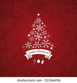 Christmas and New Year. Vector greeting card