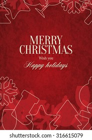 Christmas and New Year. Vector greeting card