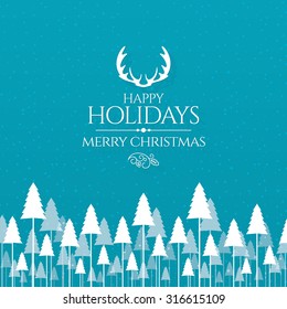 Navidad y Año Nuevo. Tarjeta de felicitación de vectores