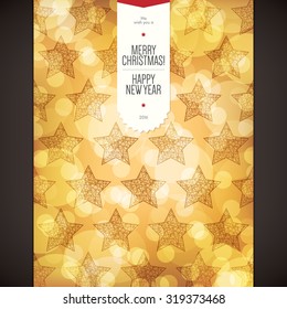 Christmas and New Year. Vector greeting card