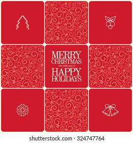 Christmas and New Year. Vector greeting card