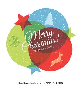 Christmas and New Year. Vector greeting card