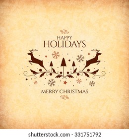 Christmas and New Year. Vector greeting card