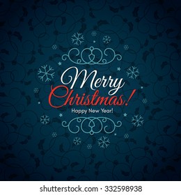 Christmas and New Year. Vector greeting card