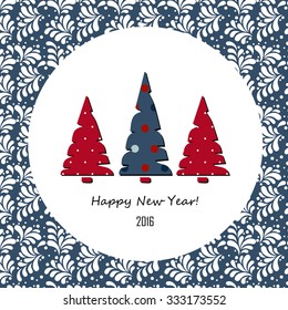 Christmas and New Year Vector greeting card