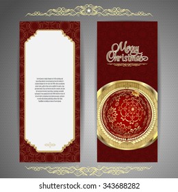 Christmas and New Year  Vector greeting card with Christmas Ball