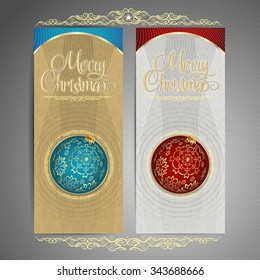 Christmas and New Year  Vector greeting card with Christmas Ball