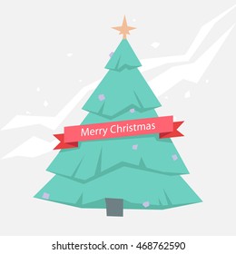 Christmas and New Year. Vector greeting card